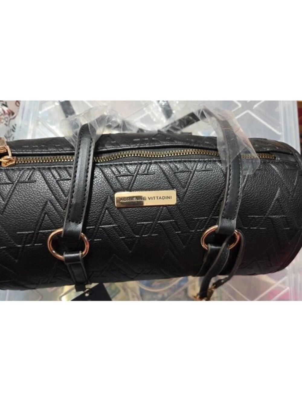 229. Black Adrienne Vittadini Barrel Bag